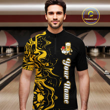 Load image into Gallery viewer, Funny Beer Bowling Shirts Team Women Men Custom Yellow Bowling Jersey for Bowler MBL250