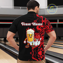 Load image into Gallery viewer, Funny Beer Bowling Shirts Team Women Men Custom Red Bowling Jersey for Bowler MBL250