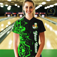 Load image into Gallery viewer, Funny Beer Bowling Shirts Team Women Men Custom Green Bowling Jersey for Bowler MBL250