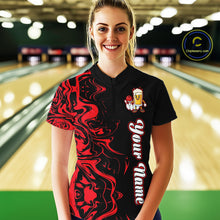 Load image into Gallery viewer, Funny Beer Bowling Shirts Team Women Men Custom Red Bowling Jersey for Bowler MBL250
