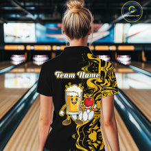 Load image into Gallery viewer, Funny Beer Bowling Shirts Team Women Men Custom Yellow Bowling Jersey for Bowler MBL250