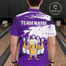 Load image into Gallery viewer, Purple Funny Beer Bowling Shirts for Women Men Team Bowling Polo&amp;1/4 Zip Bowl League MBL253