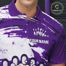Load image into Gallery viewer, Purple Funny Beer Bowling Shirts for Women Men Team Bowling Polo&amp;1/4 Zip Bowl League MBL253