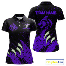 Load image into Gallery viewer, Purple Wolf Bowling Shirts for Team Men Women Custom Bowling Jerseys for Bowlers MBL205