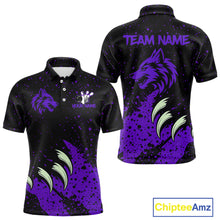 Load image into Gallery viewer, Purple Wolf Bowling Shirts for Team Men Women Custom Bowling Jerseys for Bowlers MBL205