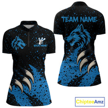 Load image into Gallery viewer, Blue Wolf Bowling Shirts for Team Men Women Custom Bowling Jerseys for Bowlers MBL205