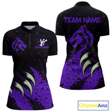Load image into Gallery viewer, Purple Wolf Bowling Shirts for Team Men Women Custom Bowling Jerseys for Bowlers MBL205