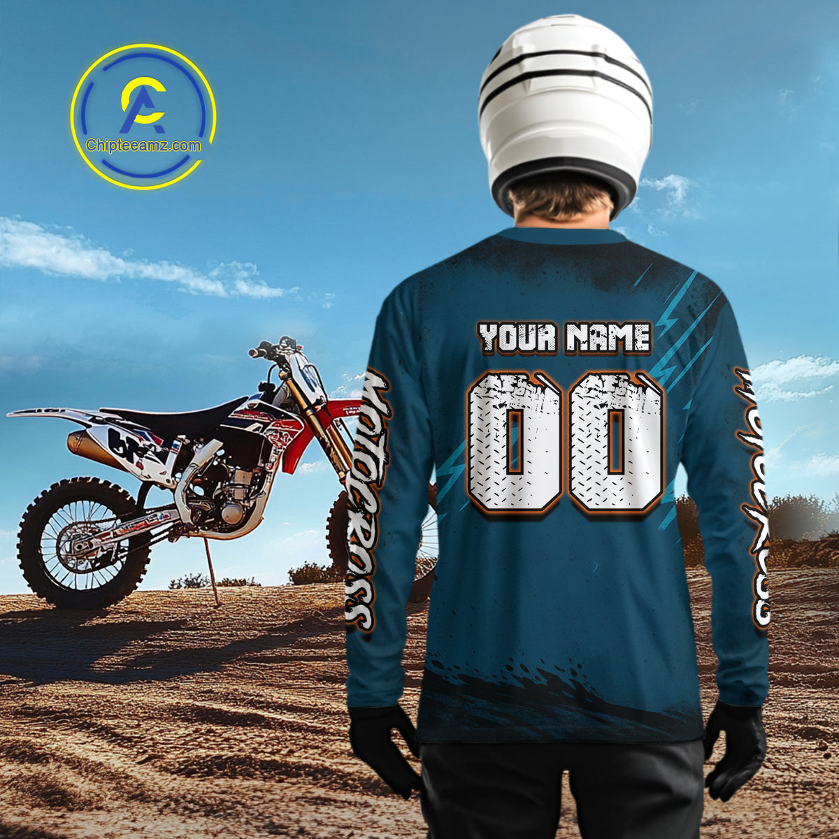 Tiger Motocross Jersey Custom Blue Dirt Bike Shirts for Men Kid Women Racing Jersey XM410