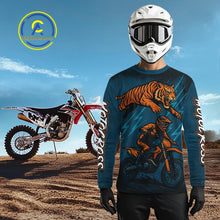 Load image into Gallery viewer, Tiger Motocross Jersey Custom Blue Dirt Bike Shirts for Men Kid Women Racing Jersey XM410