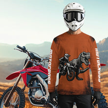 Load image into Gallery viewer, Orange Dinosaur Motocross Jersey Custom Dirt Bike Shirt Men Kid Women Racing Jersey XM411