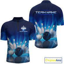 Load image into Gallery viewer, Custom Lightning Bowling Jersey for Men Bowling Team Shirts Bowling Uniform Polo &amp; 1/4 Zip HNT164