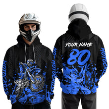 Load image into Gallery viewer, Custom Blue Youth Dirt Bike Motorcycle Hoodie Kid Men Women Motocross Jersey Hoodie HOT38