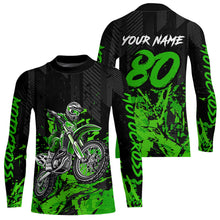 Load image into Gallery viewer, Custom Green Motocross Jersey Racing Motocycle Shirts for Men Women Kid UPF30+ DNT43