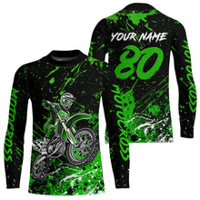 Load image into Gallery viewer, Personalized Green Youth Motocross Shirts Off-Road Dirt Bike Jersey Kid Men Women UPF30+ DNT17