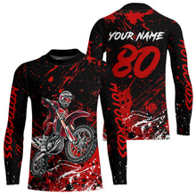 Load image into Gallery viewer, Personalized Red Youth Motocross Shirts Off-Road Dirt Bike Jersey Kid Men Women UPF30+ DNT17