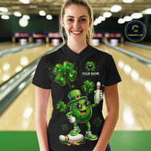 Load image into Gallery viewer, Funny St Patrick Day Bowling Bowling Jersey for Women Bowling Team Shirts Polo &amp; 1/4 Zip HNT192