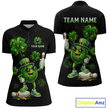 Load image into Gallery viewer, Funny St Patrick Day Bowling Bowling Jersey for Women Bowling Team Shirts Polo &amp; 1/4 Zip HNT192