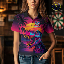 Load image into Gallery viewer, Custom Neon Dinosaur Dart Shirts For Women Dart Board Gifts Darts Team Jerseys Dart League NNT161