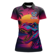 Load image into Gallery viewer, Custom Neon Dinosaur Dart Shirts For Women Dart Board Gifts Darts Team Jerseys Dart League NNT161