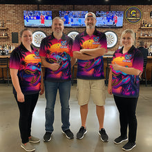 Load image into Gallery viewer, Custom Neon Dinosaur Dart Shirts For Men Dart Board Gifts Darts Team Jerseys Dart League NNT161