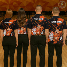 Load image into Gallery viewer, Custom Orange Squirrel Bowling Jersey for Men Bowling Team Shirts Bowling Polo &amp; 1/4 Zip HNT301
