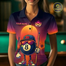Load image into Gallery viewer, Custom Funny 8 Ball Retro Billiard Shirts for Women Billiard Team Shirts Polo &amp; 1/4 Zip NNT93