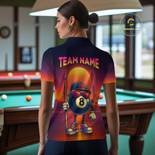 Load image into Gallery viewer, Custom Funny 8 Ball Retro Billiard Shirts for Women Billiard Team Shirts Polo &amp; 1/4 Zip NNT93