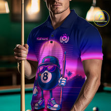 Load image into Gallery viewer, Custom Purple Funny 8 Ball Retro Billiard Shirts for Women Billiard Team Shirts Polo &amp; 1/4 Zip NNT93