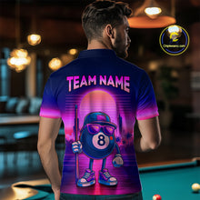 Load image into Gallery viewer, Custom Purple Funny 8 Ball Retro Billiard Shirts for Women Billiard Team Shirts Polo &amp; 1/4 Zip NNT93
