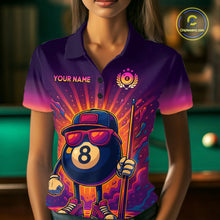 Load image into Gallery viewer, 8 Ball Billiard Shirts for Women Retro Custom Billiard Team Shirts Billiard League Polo &amp; 1/4 Zip NNT98