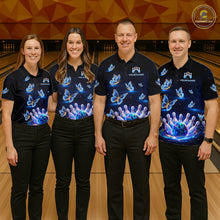 Load image into Gallery viewer, Custom Galaxy Butterflies Bowling Jersey for Women Bowling Tournament Polo &amp; 1/4 Zip Bowling Team Shirts HNT211