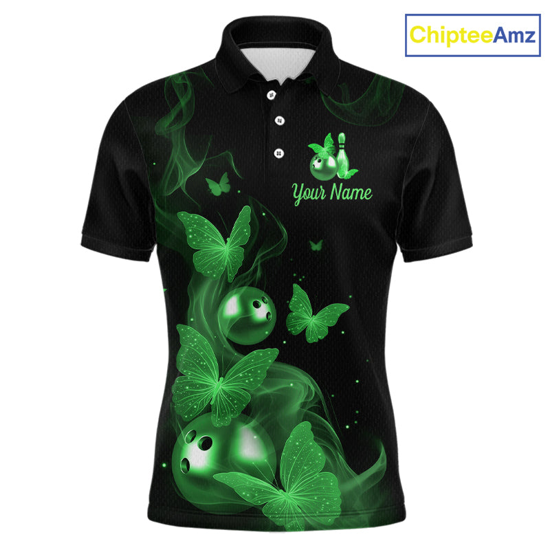 Custom Green Butterfly Galaxy Bowling Jersey for Men Bowling Team Shirts Bowling League HNT310