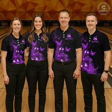 Load image into Gallery viewer, Custom Purple Butterfly Galaxy Bowling Jersey for Men Bowling Team Shirts Bowling League HNT310
