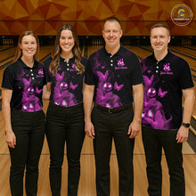 Load image into Gallery viewer, Custom Pink Butterfly Galaxy Bowling Jersey for Men Bowling Team Shirts Bowling League HNT310