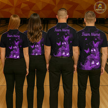 Load image into Gallery viewer, Custom Purple Butterfly Galaxy Bowling Jersey for Men Bowling Team Shirts Bowling League HNT310