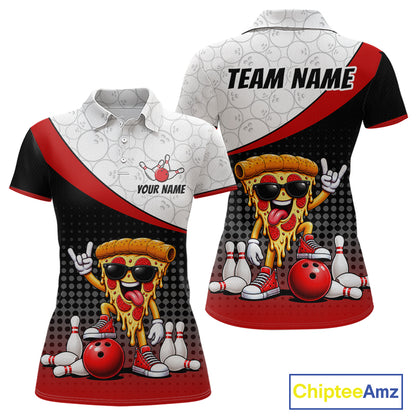 Funny Pizza Bowling Shirts For Women, Custom Bowling Team Jersey Bowling Tournament Bowler HNT649