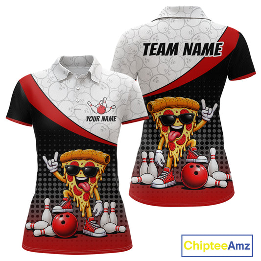 Funny Pizza Bowling Shirts For Women, Custom Bowling Team Jersey Bowling Tournament Bowler HNT649