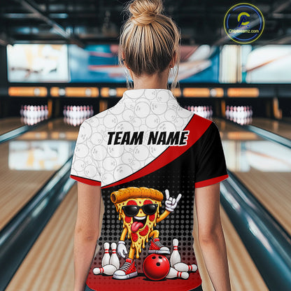 Funny Pizza Bowling Shirts For Women, Custom Bowling Team Jersey Bowling Tournament Bowler HNT649