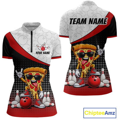 Funny Pizza Bowling Shirts For Women, Custom Bowling Team Jersey Bowling Tournament Bowler HNT649