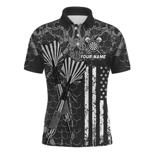 Custom US Flag Darts Shirt for Men Darts Team Jerseys Dart Tournament Polo & 1/4 Zip NNT113