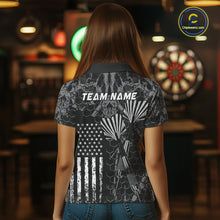 Load image into Gallery viewer, Custom US Flag Darts Shirt for Women Darts Team Jerseys Dart Tourament Polo &amp; 1/4 Zip NNT113