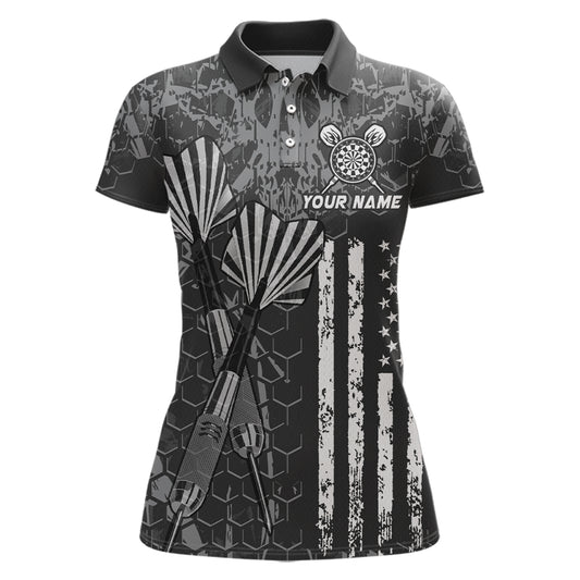 Custom US Flag Darts Shirt for Women Darts Team Jerseys Dart Tournament Polo & 1/4 Zip NNT113