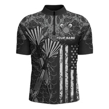 Load image into Gallery viewer, Custom US Flag Darts Shirt for Men Darts Team Jerseys Dart Tourament Polo &amp; 1/4 Zip NNT113