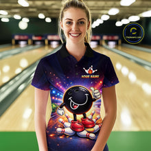 Load image into Gallery viewer, Custom Funny Bowling Jersey for Women Bowling Tournament Polo &amp; 1/4 Zip Bowling Team Shirts HNT221
