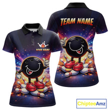 Load image into Gallery viewer, Custom Funny Bowling Jersey for Women Bowling Tournament Polo &amp; 1/4 Zip Bowling Team Shirts HNT221