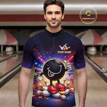 Load image into Gallery viewer, Custom Funny Bowling Jersey for Men Bowling Tournament Polo &amp; 1/4 Zip Bowling Team Shirts HNT221