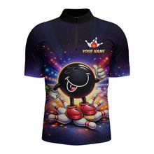 Load image into Gallery viewer, Custom Funny Bowling Jersey for Men Bowling Tournament Polo &amp; 1/4 Zip Bowling Team Shirts HNT221