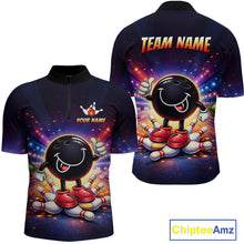 Load image into Gallery viewer, Custom Funny Bowling Jersey for Men Bowling Tournament Polo &amp; 1/4 Zip Bowling Team Shirts HNT221
