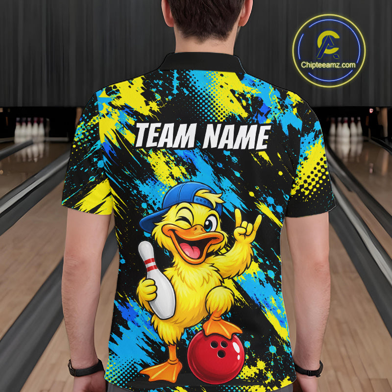 Custom Funny Duck Bowling Shirts for Men Bowling Team Jersey Bowling Uniform for Bowler HNT580
