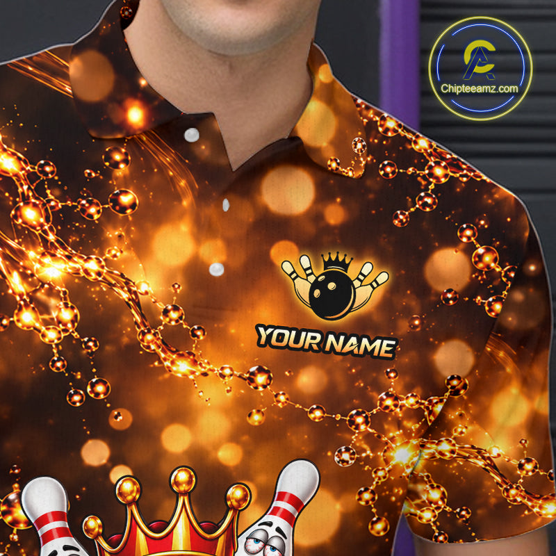 Custom Funny Drunk Crown Bowling Ball Pins Whiskey, Bowling Jersey for Men Bowling Team Shirts HNT651